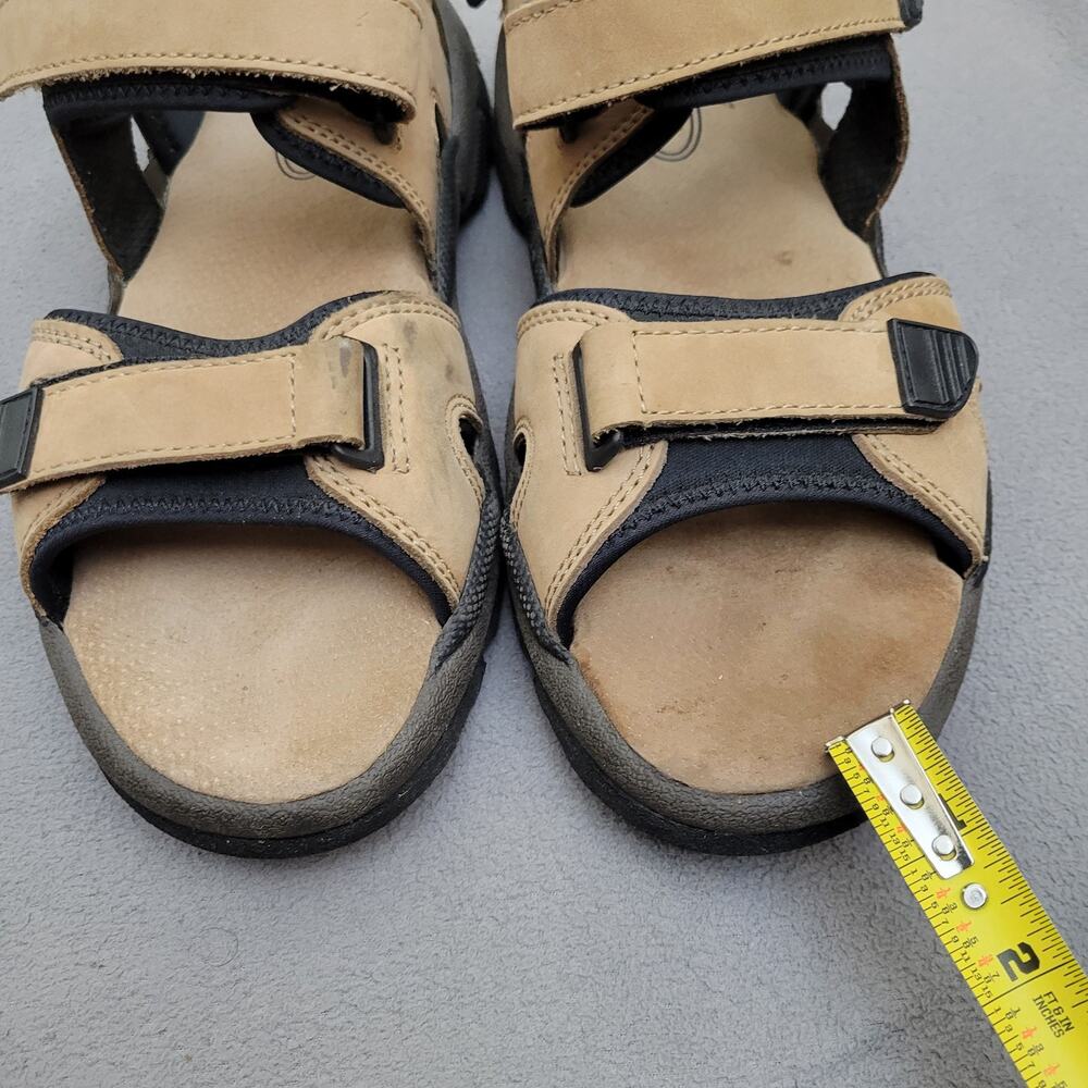LAND ROVER Sandals Mens Beige Black Size 11 6048 Adjustable Hook and Loop - Picture 9 of 12